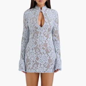 House of CB Sky Blue Lace Dress